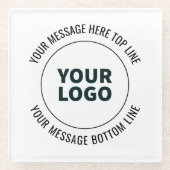 Eenvoudig te vervangen met uw Logo of Afbeelding Glazen Onderzetter (Voorkant)