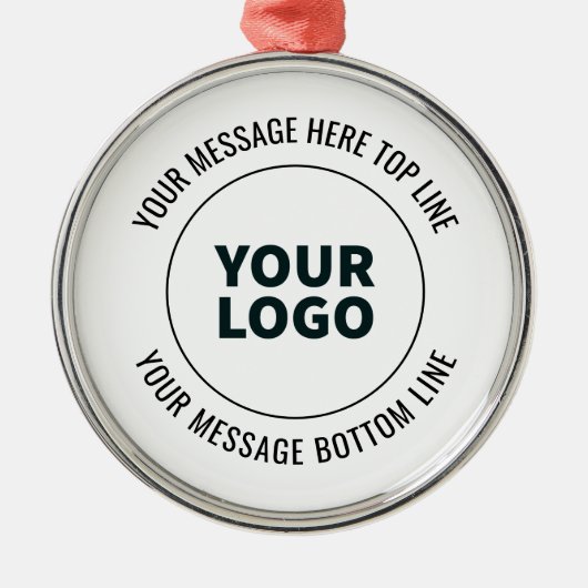 Eenvoudig te vervangen met uw Logo of Afbeelding Metalen Ornament (Voorkant)