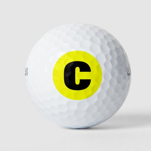 Eenvoudig te vinden op Heldergeel Monogram Initiaa Golfballen (Voorkant)