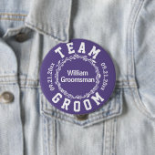 Eenvoudig team met ultraviolet huwelijk of bride ronde button 4,0 cm (In situ)