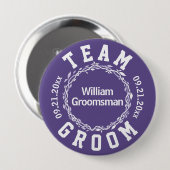 Eenvoudig team met ultraviolet huwelijk of bride ronde button 4,0 cm (Voorkant /achterkant)