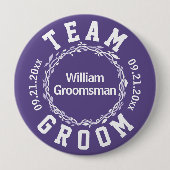 Eenvoudig team met ultraviolet huwelijk of bride ronde button 4,0 cm (Voorkant)