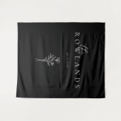 Eenvoudig teken voor liefje tafel, zwarte bruiloft wandkleed (Voorkant (horizontaal))