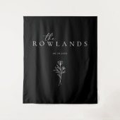 Eenvoudig teken voor liefje tafel, zwarte bruiloft wandkleed (Voorkant)