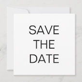 Eenvoudig tekst zwart-wit bruiloft vierkant save the date (Voorkant)