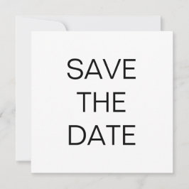 Eenvoudig tekst zwart-wit bruiloft vierkant save the date
