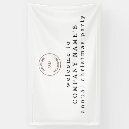 Eenvoudig tekstbedrijf Logo Welkomstkerstfeest Spandoek (Verticaal)