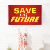 Eenvoudig tekstontwerp "BESPAAR onze TOEKOMST" Spandoek (Insitu)