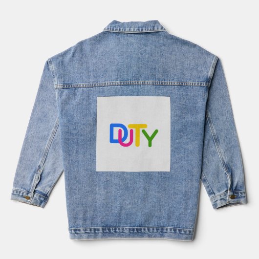 Eenvoudig tekstontwerp denim jacket (Achterkant)