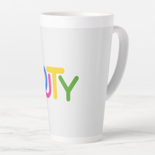 Eenvoudig tekstontwerp latte mok (Rechterhoek)