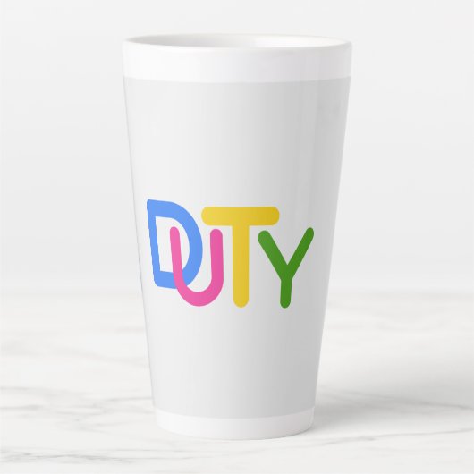 Eenvoudig tekstontwerp latte mok (Voorkant)