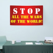 Eenvoudig tekstontwerp "STOP ALLE WARS" Spandoek (Beurs)