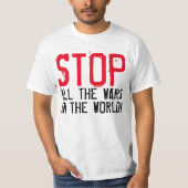 Eenvoudig tekstontwerp "STOP ALLE WARS" T-shirt (Voorkant)
