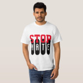 Eenvoudig tekstontwerp "STOP HATE" T-shirt (Voorkant volledig)