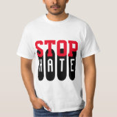 Eenvoudig tekstontwerp "STOP HATE" T-shirt (Voorkant)