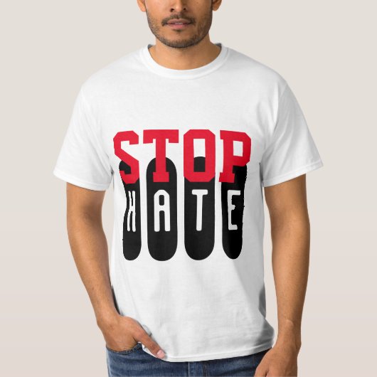 Eenvoudig tekstontwerp "STOP HATE" T-shirt (Voorkant)