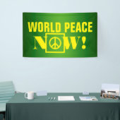 Eenvoudig tekstontwerp "WORLD PEACE NOW" Spandoek (Beurs)