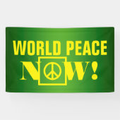 Eenvoudig tekstontwerp "WORLD PEACE NOW" Spandoek (Horizontaal)