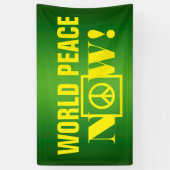Eenvoudig tekstontwerp "WORLD PEACE NOW" Spandoek (Verticaal)