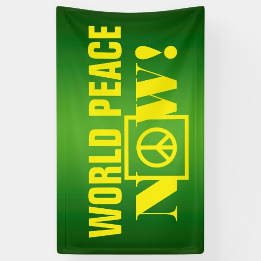 Eenvoudig tekstontwerp "WORLD PEACE NOW" Spandoek (Verticaal)