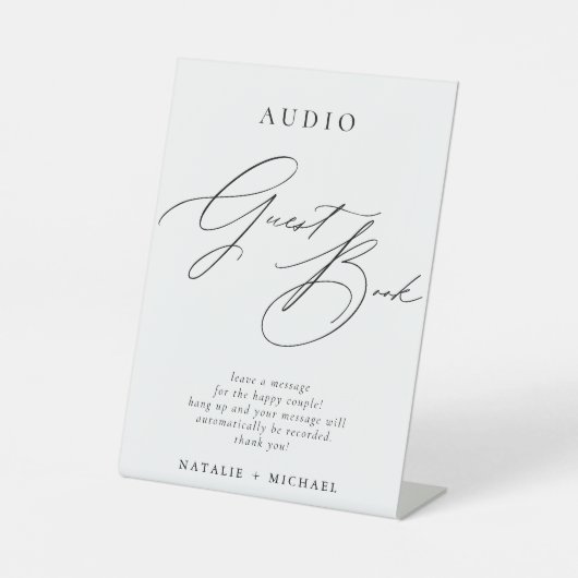 Eenvoudig telefoongesprek Audio-Guestbook Reclamebord Met Voetstuk (Voorkant)