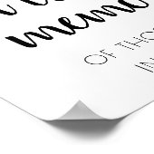 Eenvoudig Ter Herinnering | Zwart Script Herdenkin Poster (Hoek)