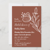 Eenvoudig terracotta bloemig vrijgezellenfeest kaart (Voorkant)