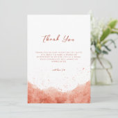 Eenvoudig Terracotta Boho Desert Baby shower Bedankkaart (Staand voorkant)