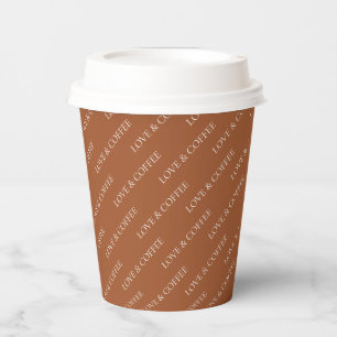 Eenvoudig Terracotta Bruin Aangepaste Tekst / Naam Papieren Bekers