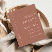 Eenvoudig Terracotta Classic Monogram Bewaar de da Save The Date