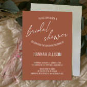 Eenvoudig, Terracotta Handwriting Vrijgezellenfees Kaart