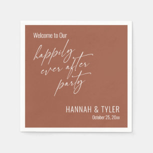 Eenvoudig Terracotta Happily Ever After Feest Servet