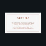 Eenvoudig terracotta monogram elegante bruiloft informatiekaartje<br><div class="desc">Eenvoudige kleine trouwbehuizingskaart met een modern, maar elegant design met uw details omgeven door een dunne rand en uw monogram op de achterkant. Alle ontwerpelementen bevinden zich in terracotta/verbrand sinaasappel/roest en kunnen worden gewijzigd in het gereedschap voor het bewerken van ontwerpen. Een stijlvol en stijlvol ontwerp dat ideaal is voor...</div>