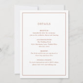 Eenvoudig terracotta monogram elegante bruiloft kaart (Achterkant)