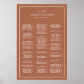 Eenvoudig terracotta monogram elegante bruiloft poster (Voorkant)