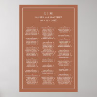 Eenvoudig terracotta monogram elegante bruiloft