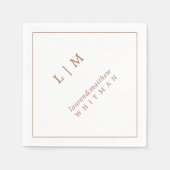 Eenvoudig terracotta monogram elegante bruiloft servet (Voorkant)