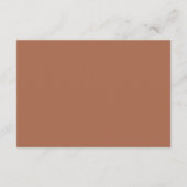 Eenvoudig terracotta monogram QR-code Elegante bru RSVP Kaartje (Achterkant)