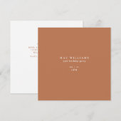 Eenvoudig terracotta vierkant 75e verjaardagsfeest kaart (Voorkant / Achterkant)