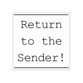 Eenvoudig "Terug naar de afzender!" Rubber Stempel (Afrduk)