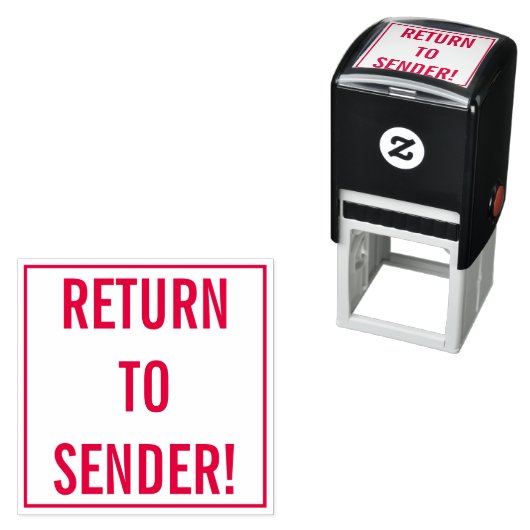 Eenvoudig "TERUG NAAR VERZENDING!" Rubber Stempel (In situ)