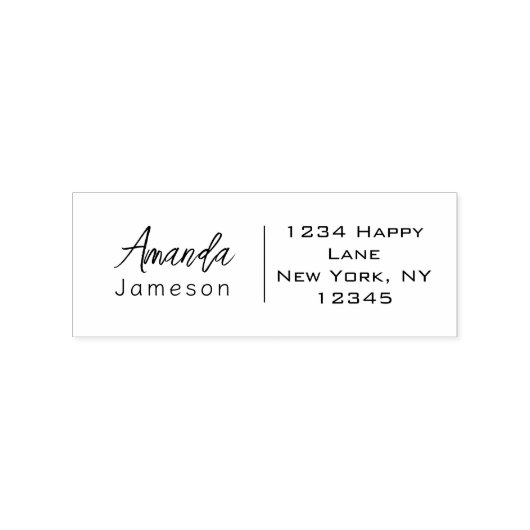 Eenvoudig terugzendadres reinigen, volledige naam rubberstempel (Gestempeld)