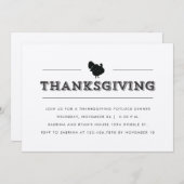 Eenvoudig Thanksgiving-dinerfeestje Kaart (Voorkant / Achterkant)