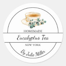 Eenvoudig Thuisgemaakt Eucalyptus Thee Etiket
