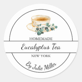 Eenvoudig Thuisgemaakt Eucalyptus Thee Etiket