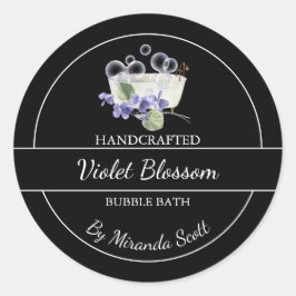 Eenvoudig Thuisgemaakt Viooltjes Bubbelbad Label