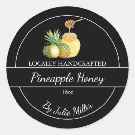 Eenvoudig Thuisgemaakte Ananas-Infuus Honing Etike Ronde Sticker