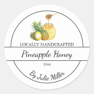 Eenvoudig Thuisgemaakte Ananas-Infuus Honing Etike Ronde Sticker