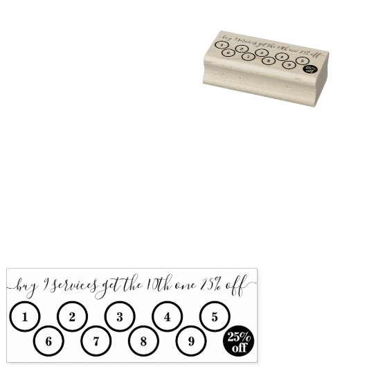 Eenvoudig Tien Circle Punch Business Loyalty Rubberstempel (Gestempeld)