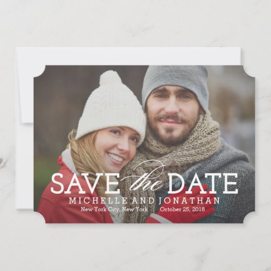 Eenvoudig Tijdige foto Opslaan van de datumkaart Save The Date (Voorkant)